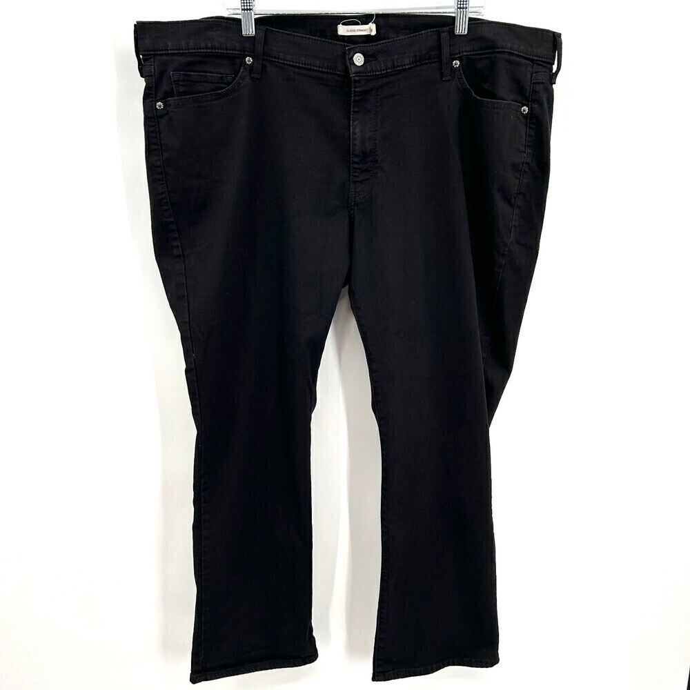 LEVI'S Black Stretch Classic Straight Leg Jeans Size 24W